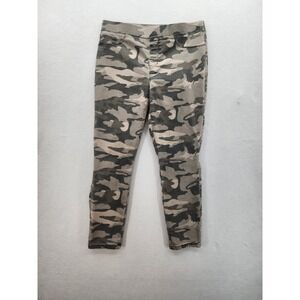Soundstyle Lucy Camo Pull On Ankle Pants Platinum Stretch Slimming Camouflage L